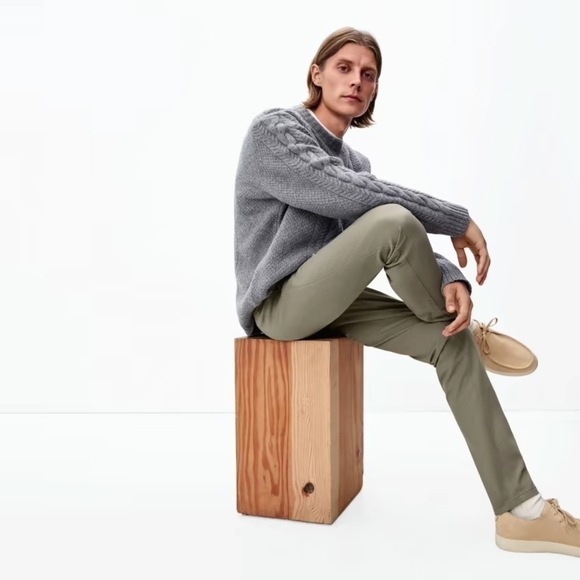 Everlane Chino Pants Mens 38 x 32 Covert Green Uniform Performance Slim Fit NEW - Picture 15 of 15